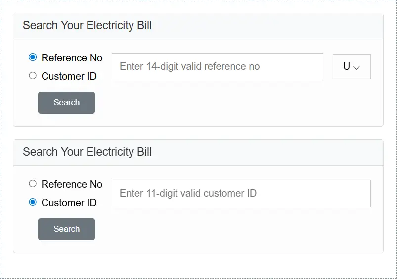 Reference Number and Customer ID